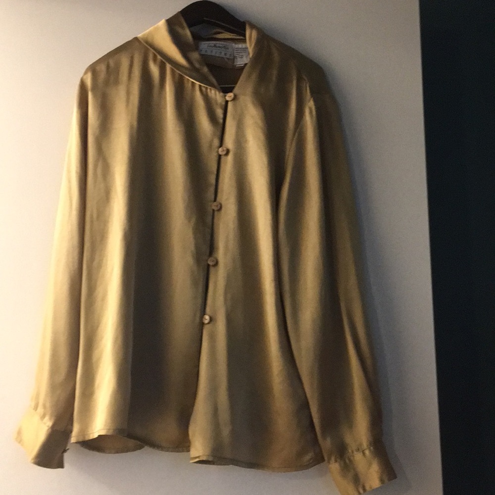 Talbots Gold Button Down Blouse